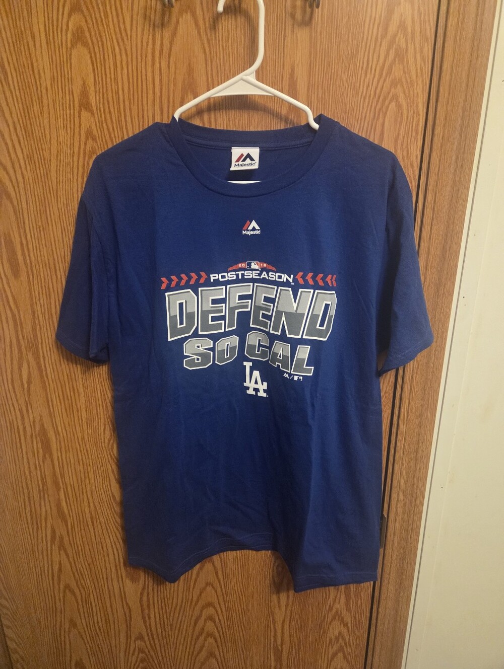 Majestics Los Angeles Dodgers 2018 Playoffs Shirt Sz Large Men's NWOT MLB
